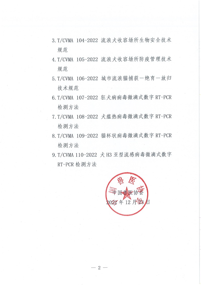 协（员）字[2022]113号——中国兽医协会关于发布《犬（猫）数量调查技术规范》等9项团体标准的公示_页面_2.jpg